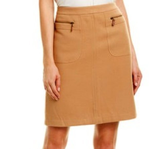 J McLaughlin Faux‎ Suede Brown Skirt 8 EUC